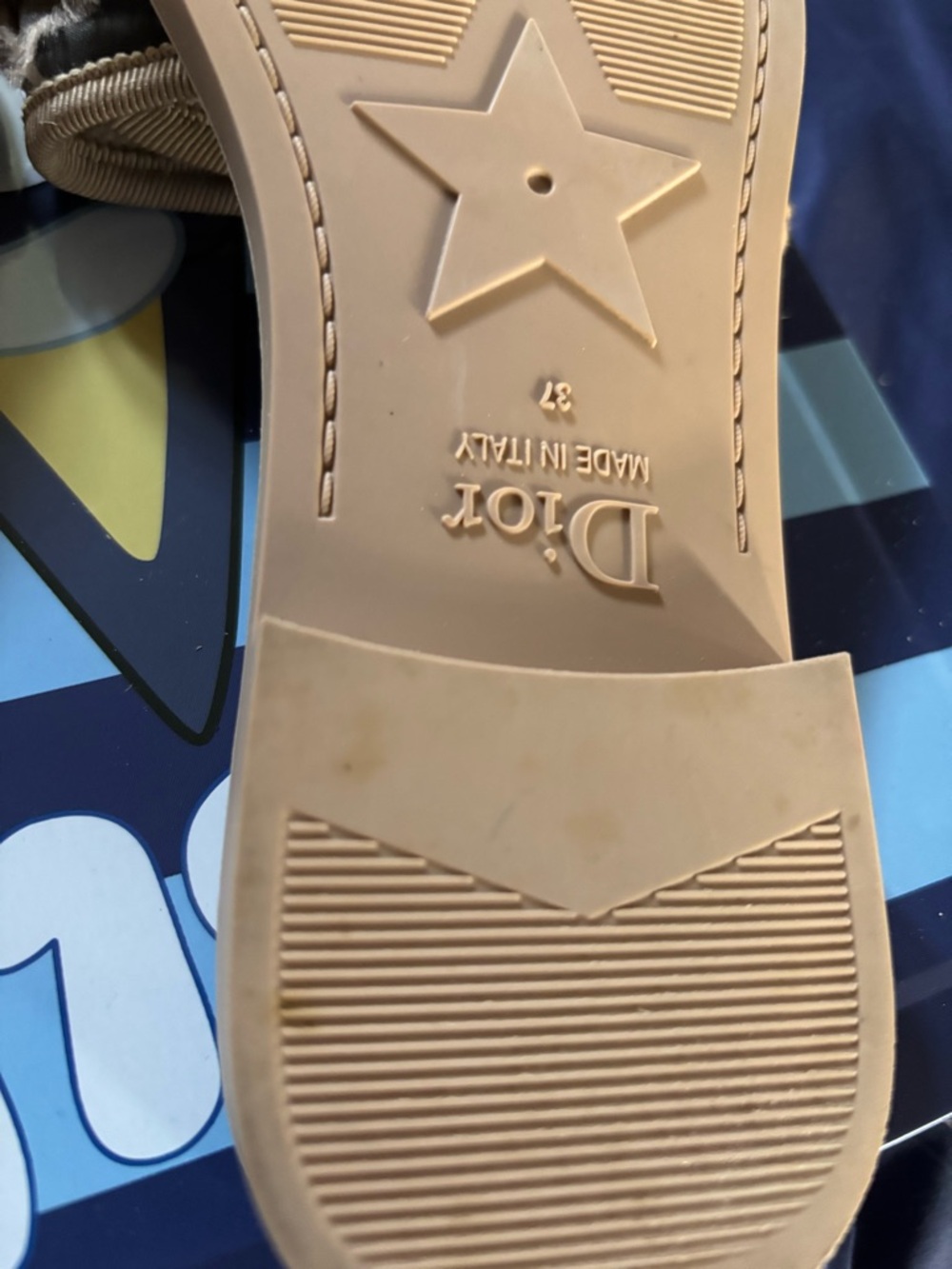 Dior Beige Logo Slide Sandals - Picture 6 of 8